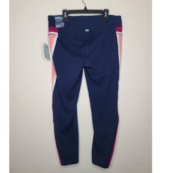 NWT DSG Dicks Sporting Goods high rise navy pink 7/8 length leggings - large - Picture 2 of 5